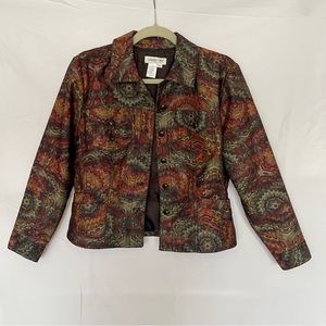 Cold water Creek Patterned Blazer Petite